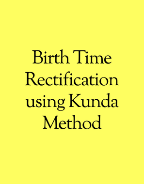 Birth Time Rectification using Kunda Method