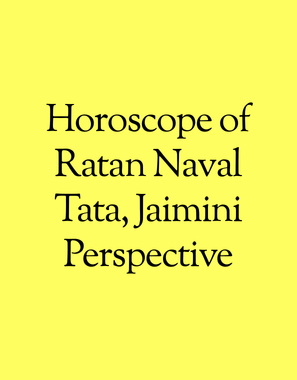 Horoscope of Ratan Naval Tata, Jaimini Perspective