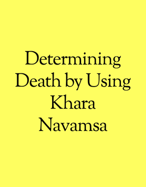 Determining Death by Using Khara Navamsa