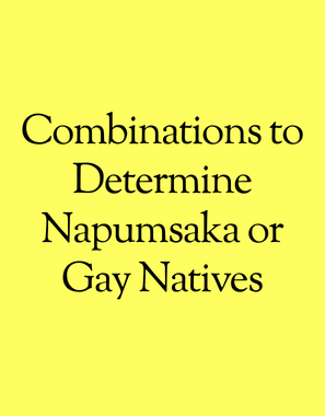 Combinations to Determine Napumsaka or Gay Natives